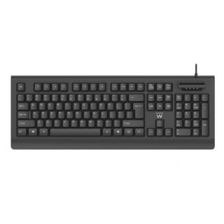 Ewent EW3286 Teclado USB con Lector Inteligente de Tipo PC/SC 2.0 como DNIe o Tarjeta Sanitaria Española - Idioma Español - C