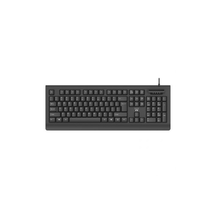 Ewent EW3286 Teclado USB con Lector Inteligente de Tipo PC/SC 2.0 como DNIe o Tarjeta Sanitaria Española - Idioma Español - C