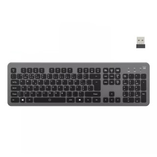 Ewent Teclado Inalambrico - Bateria de Litio Recargable de 300mAh - Disposicion Portuguesa QWERTY PT - Retroiluminacion - Tecla