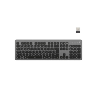 Ewent Teclado Inalambrico - Bateria de Litio Recargable de 300mAh - Disposicion Eslovena QWERTZ SI - Retroiluminacion - Teclas