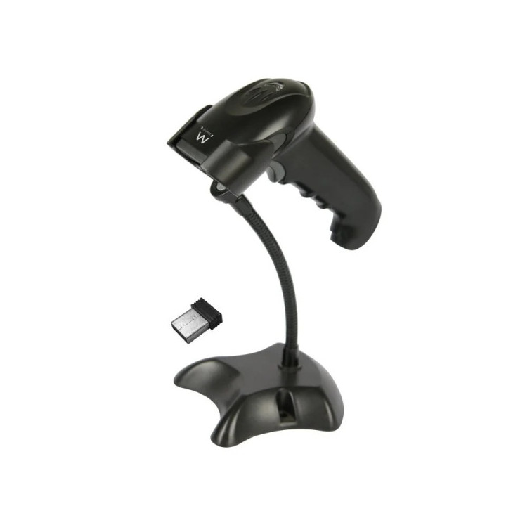 Ewent EW3440 Lector de Codigos de Barras 1D/2D Inalambrico - Autonomia hasta 7h - Color Negro