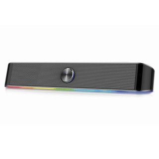 Ewent Barra de Sonido Gaming de 12W - Bluetooth - Jack de 3.5mm - Iluminacion RGB - 400x75x67mm - Color Negro