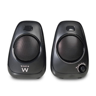 Ewent Altavoces Estereos de Sobremesa de 10W - Alimentacion USB - Jack de 3.5mm - Control de Volumen - Color Negro