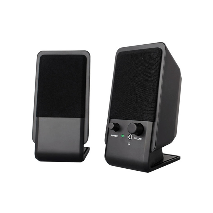 Ewent Altavoces Estereos de Sobremesa de 12W - Alimentacion USB - Jack de 3.5mm - Control de Volumen - Color Negro