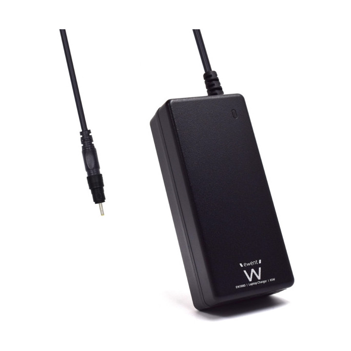 Ewent Cargador Especifico para Portatiles ASUS - 65W de Potencia - Clavija 2.5x0.7mm - Longitud de Cable Total de 2.7m (1.5+1.2