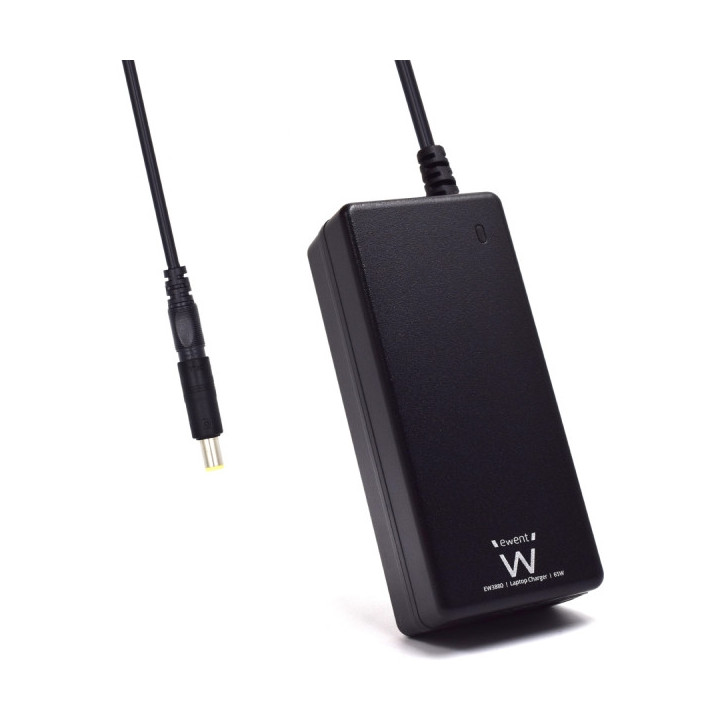 Ewent Cargador Especifico para Portatiles Dell - 65W de Potencia - Clavija 7.4x5mm - Longitud de Cable Total de 2.7m (1.5+1.2m)