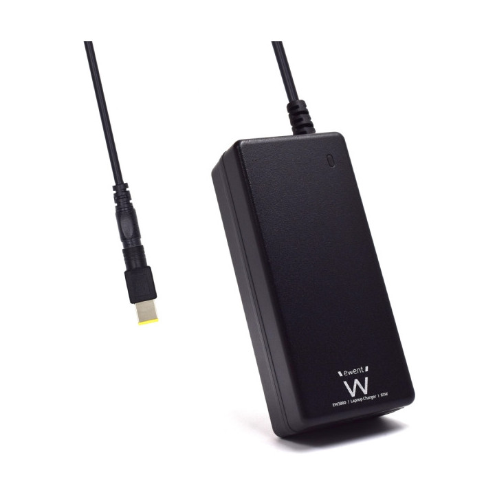 Ewent Cargador Especifico para Portatiles Lenovo Ultrabook - 65W de Potencia - Clavija 11x4.6mm - Longitud de Cable Total de 2.