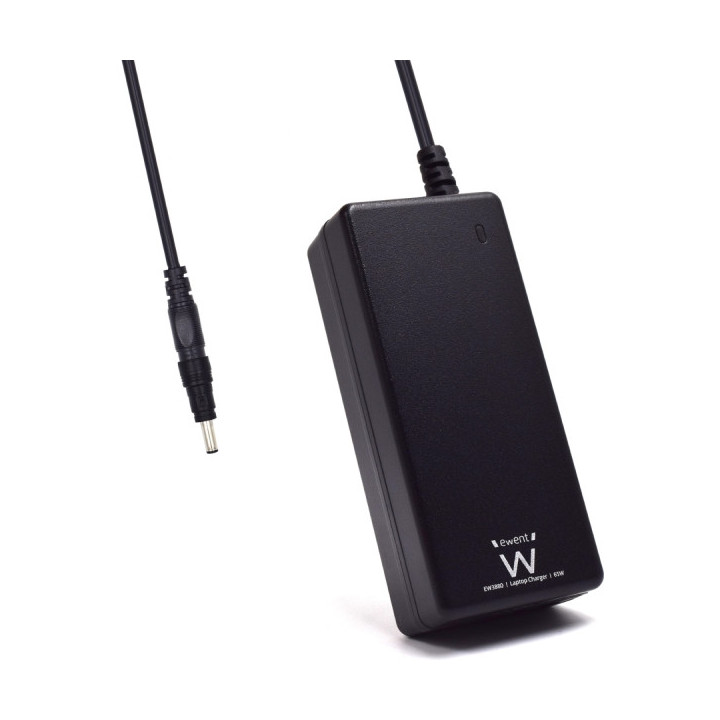 Ewent Cargador Especifico para Portatiles HP Envy - 65W de Potencia - Clavija 4.5x3mm - Longitud de Cable Total de 2.7m (1.5+1.