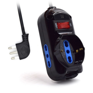 Ewent Regleta con 3 Tomas - 2 Tomas L + 1 Toma L/F (Schuko) - Interruptor On/Off - Enchufe Italiano Plano en Angulo - Cable de