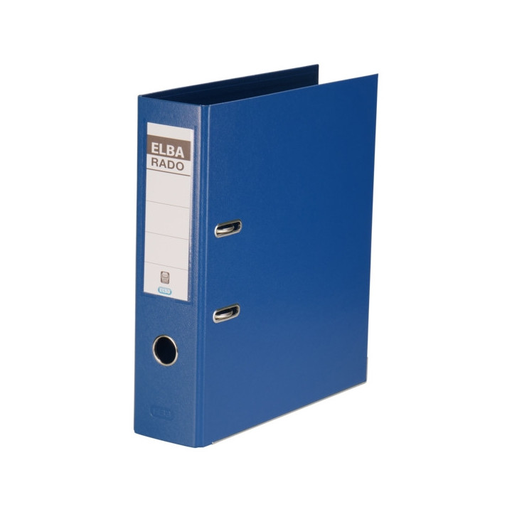 Elba Plast Archivador Tamaño A4 - Ancho 80mm - Con Palanca y Rado - Resistente y Duradero - Fabricado en PVC - Color Azul