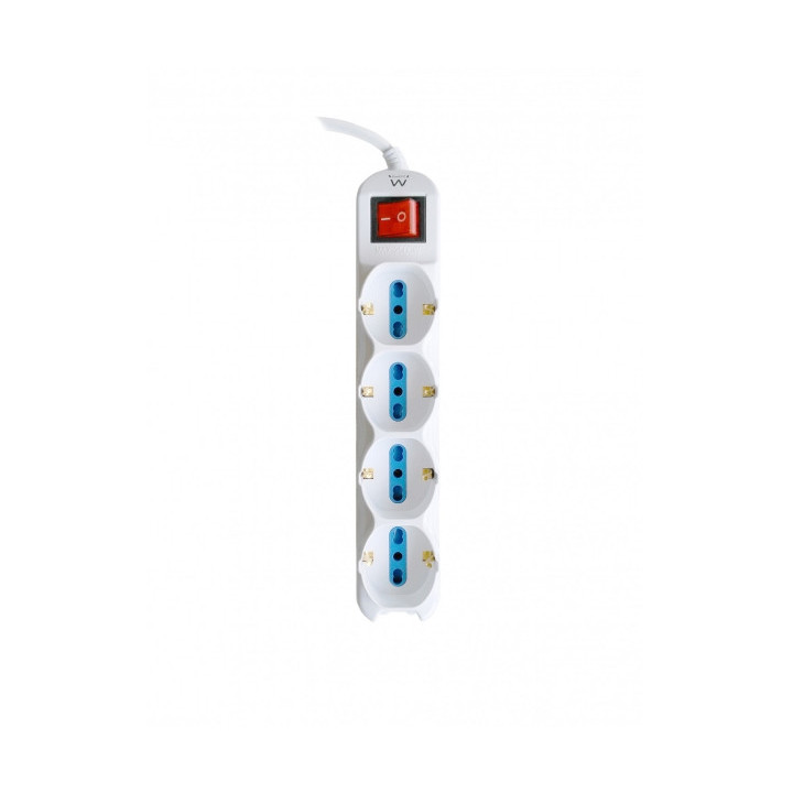 Ewent Regleta con 12 Tomas - 8 Tomas L + 4 Tomas L/F (Schuko) - Interruptor On/Off - Proteccion contra Sobretensiones - Protecc