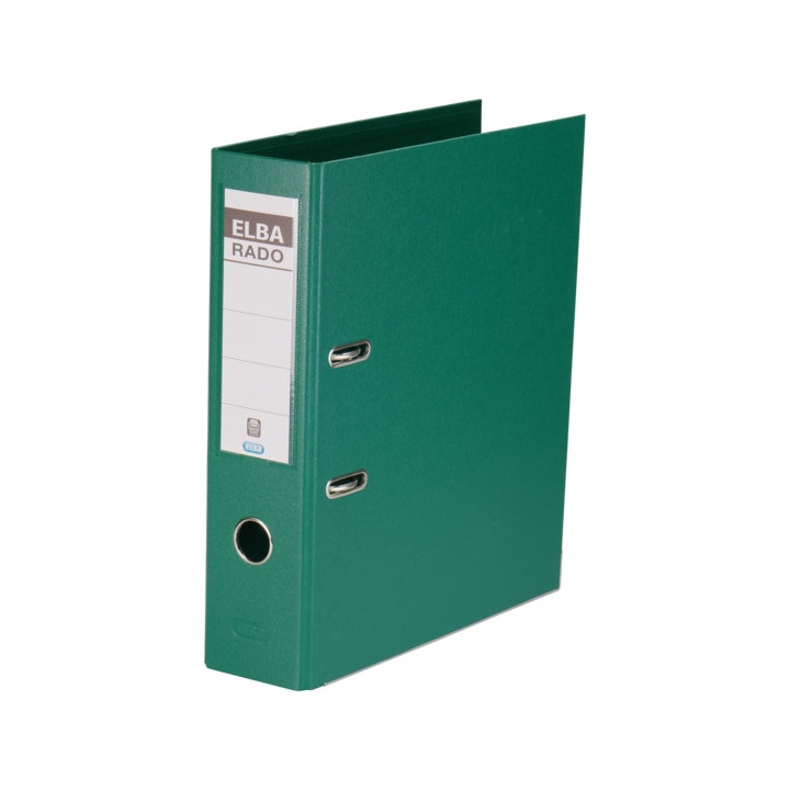 Elba Plast Archivador Tamaño A4 - Ancho 80mm - Con Palanca y Rado - Resistente y Duradero - Fabricado en PVC - Color Verde