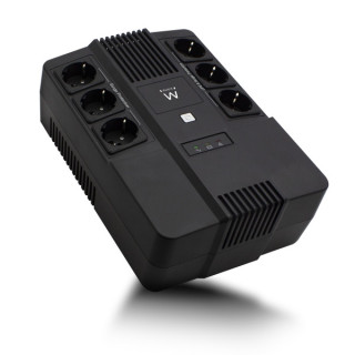 Ewent SAI Interactivo 700VA/390W - 6x Schuko - Toma Tierra - Funcion AVR - Notificacion Sonora y LED - Proteccion Electrica - B