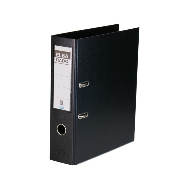 Elba Plast Archivador Tamaño A4 - Ancho 80mm - Con Palanca y Rado - Resistente y Duradero - Fabricado en PVC - Color Negro