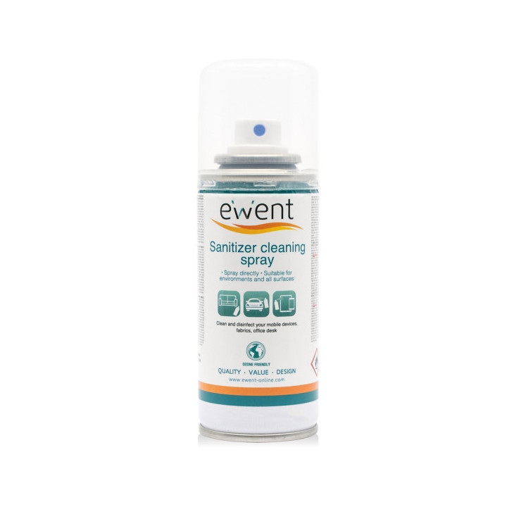 Ewent Spray Desinfectante para Superficies - 400ml - Formula con Detergente - Antiolores - Color Transparente