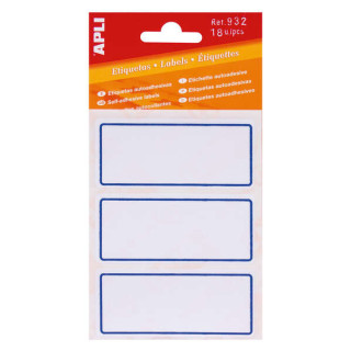 Apli Etiquetas Adhesivas Escolares Basicas - Tamaño 78x34mm - 6 Hojas (18 Etiquetas) - Adhesivo Permanente de Alta Calidad - C