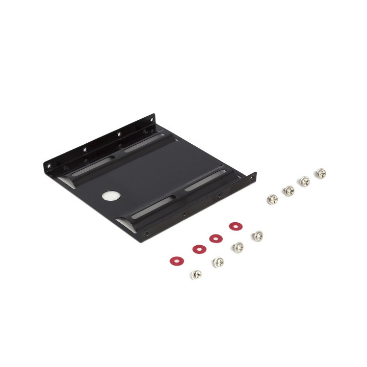 Ewent Adaptador de Montaje para Disco Duro HDD/SSD de 2.5" en Ranura de 3.5" - Aluminio Solido - Incluye Tornillos - Color Negr