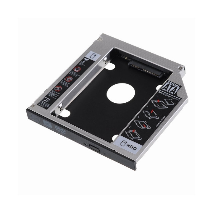 Ewent Adaptador Disco Duro de 7/9.5mm para Unidad Optica de 12.7mm en Portatil - Velocidad de Transferencia hasta 6 Gbps - Comp