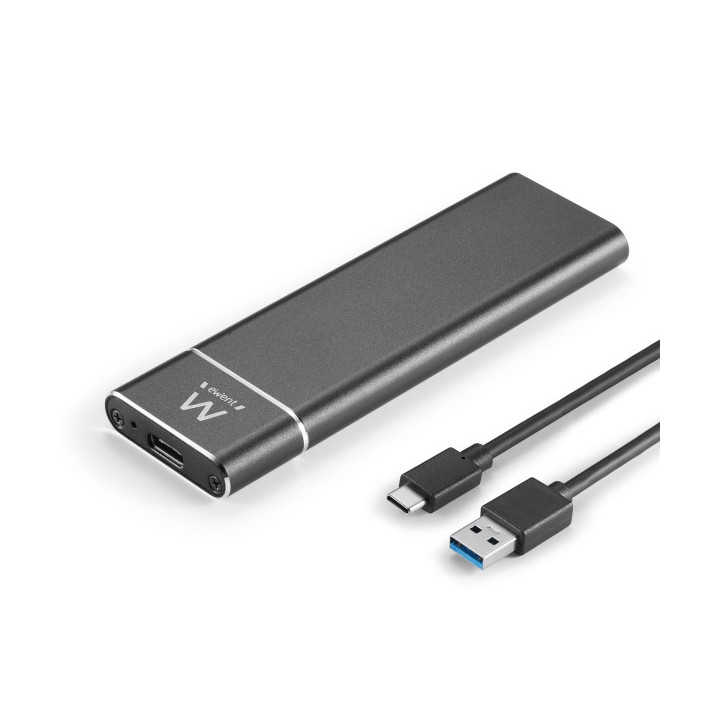 Ewent Carcasa Externa para SSD M.2 - USB-C 3.2 Gen1 - Aluminio - Disipacion de Calor - Indicador LED - Color Negro