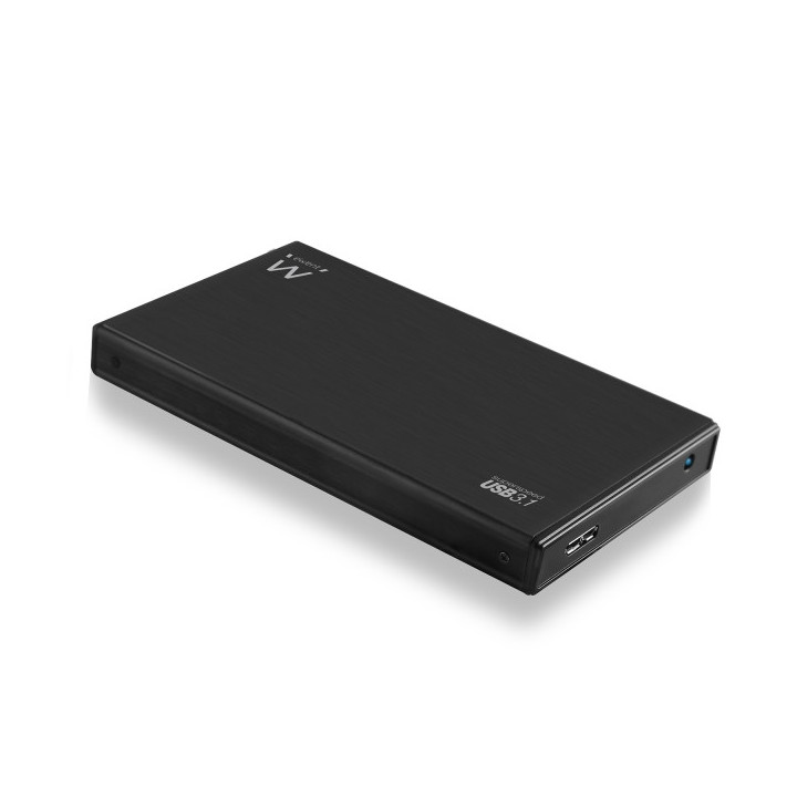 Ewent Carcasa Externa para HDD/SSD de 2.5" SATA - USB 3.2 Gen1 - Aluminio - Cable de 60cm - Indicador LED - Color Negro