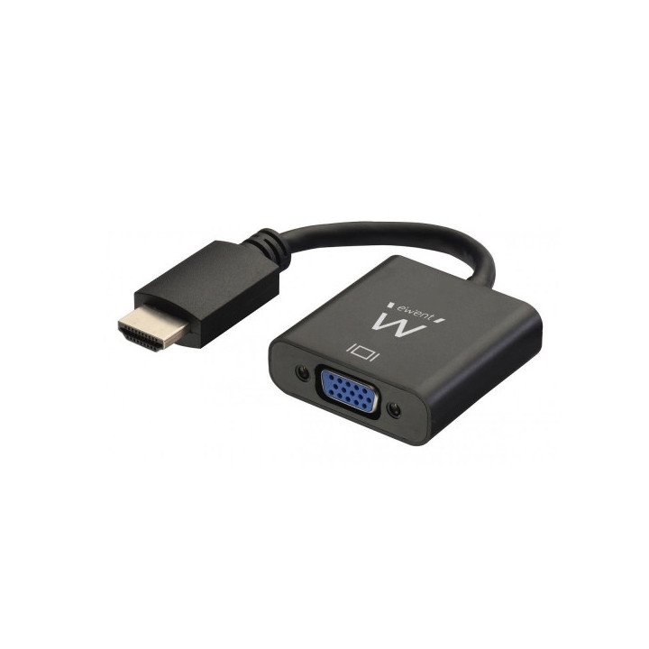 Ewent EW9864 Convertidor HDMI a VGA con Audio - Resolucion Maxima 1920 x 1200 -Color Negro
