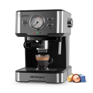 Orbegozo Cafetera Espresso EX 5500 Orbegozo - Intenso Cafe Cremoso con Aroma a Grano Recien Molido - Presion de 20 Bar y 1100W