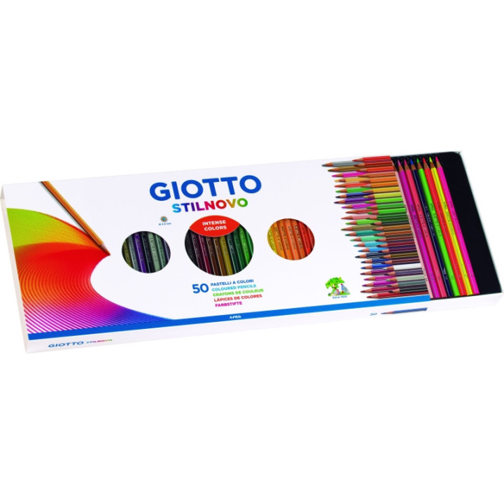 Giotto Stilnovo Acqarell Pack de 36 Lapices de Colores Acuarelables - Forma Hexagonal - Mina 3.3mm - Colores Surtidos