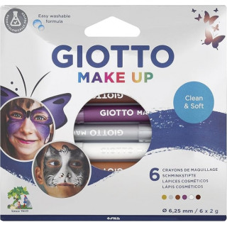 Giotto Make Up Metallic Pack con 6 Lapices Cosmeticos - Se Lava con Agua - Dermatologicamente Testado - Colores Metalicos Surti
