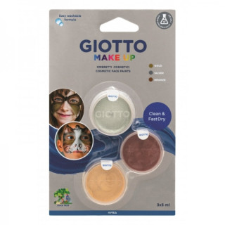 Giotto Make Up Metallic Pack con 3 Maquillajes Faciales - Se Lava con Agua - Dermatologicamente Testado - Colores Metalicos Sur
