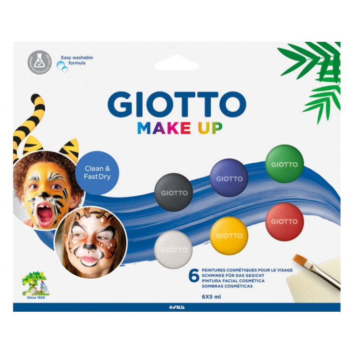 Giotto Make Up Classic Pack con 6 Maquillajes Faciales - Se Lava con Agua - Dermatologicamente Testado - Colores Clasicos Surti