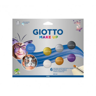 Giotto Make Up Metallic Pack con 6 Maquillajes Faciales - Se Lava con Agua - Dermatologicamente Testado - Colores Metalicos Sur