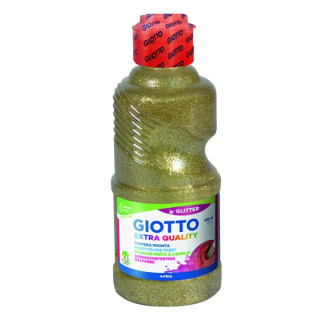 Giotto Extra Quality Glitter Tempera - 250ml - Lispa para el Uso - Botella Bio Pet - Color Oro