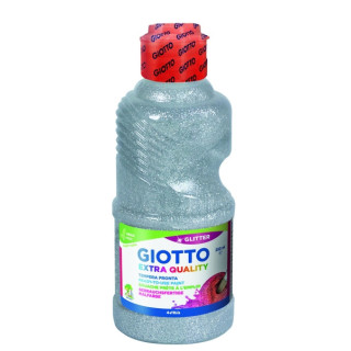 Giotto Extra Quality Glitter Tempera - 250ml - Lispa para el Uso - Botella Bio Pet - Color Plata