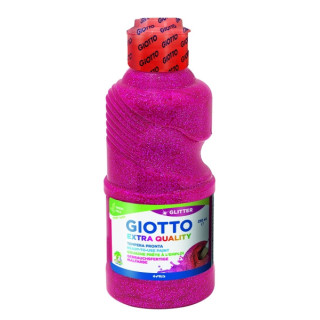 Giotto Extra Quality Glitter Tempera - 250ml - Lispa para el Uso - Botella Bio Pet - Color Magenta