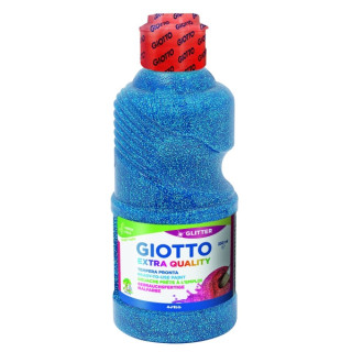 Giotto Extra Quality Glitter Tempera - 250ml - Lispa para el Uso - Botella Bio Pet - Color Cyan