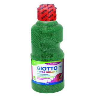 Giotto Extra Quality Glitter Tempera - 250ml - Lispa para el Uso - Botella Bio Pet - Color Verde
