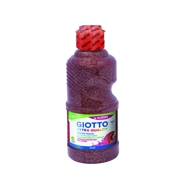 Giotto Extra Quality Glitter Tempera - 250ml - Lispa para el Uso - Botella Bio Pet - Color Bronce