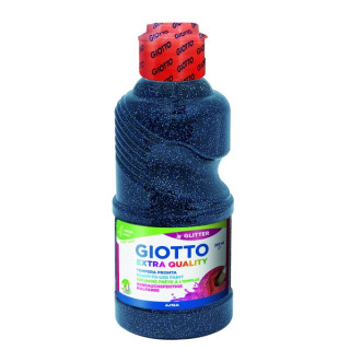 Giotto Extra Quality Glitter Tempera - 250ml - Lispa para el Uso - Botella Bio Pet - Color Azul Oscuro