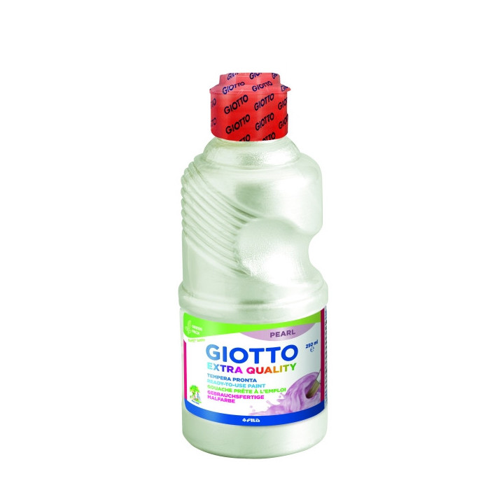 Giotto Extra Quality Pearl Tempera - 250ml - Lispa para el Uso - Botella Bio Pet - Color Blanco