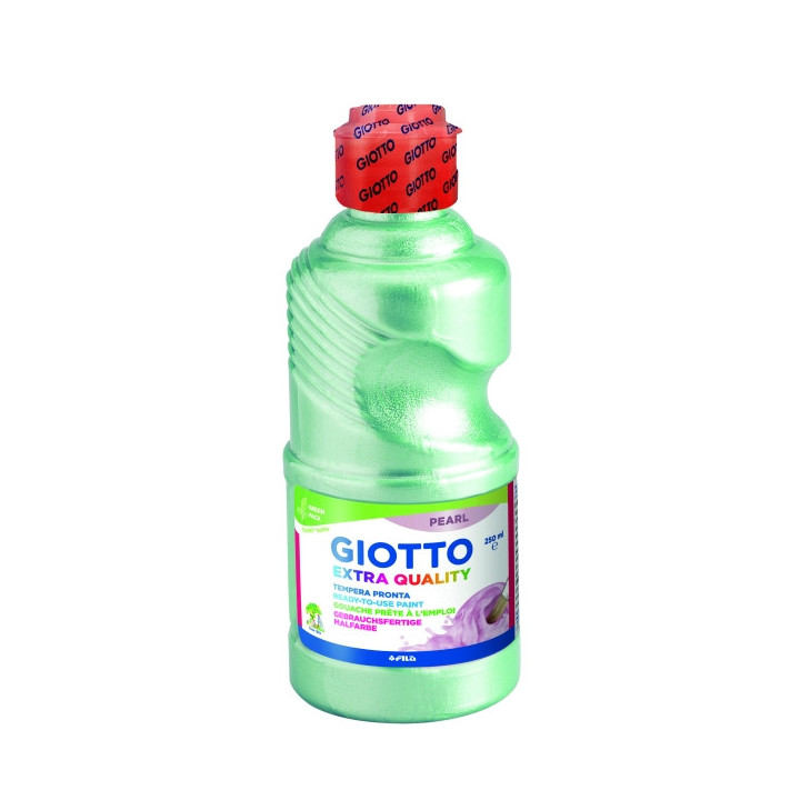 Giotto Extra Quality Pearl Tempera - 250ml - Lispa para el Uso - Botella Bio Pet - Color Verde