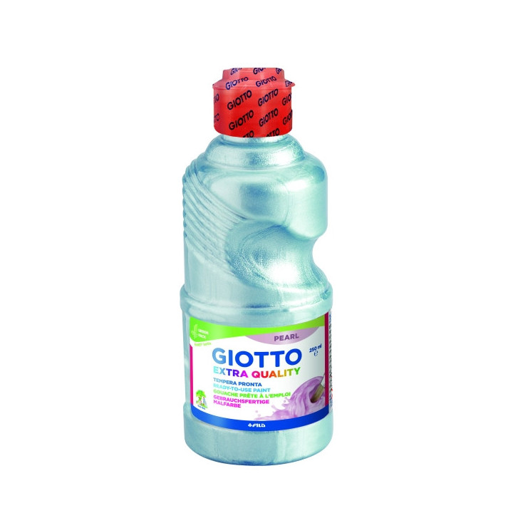Giotto Extra Quality Pearl Tempera - 250ml - Lispa para el Uso - Botella Bio Pet - Color Cyan
