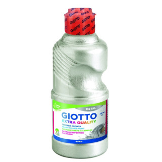 Giotto Extra Quality Metal Tempera - 250ml - Lispa para el Uso - Botella Bio Pet - Color Plata