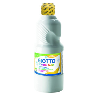 Giotto School Paint Tempera - 500ml - Lista para el Uso - Super Lavable - Botella Bio Pet - Color Blanco