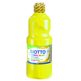 Giotto School Paint Tempera - 500ml - Lista para el Uso - Super Lavable - Botella Bio Pet - Color Amarillo Primario