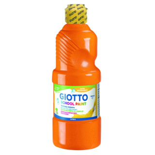 Giotto School Paint Tempera - 500ml - Lista para el Uso - Super Lavable - Botella Bio Pet - Color Naranja