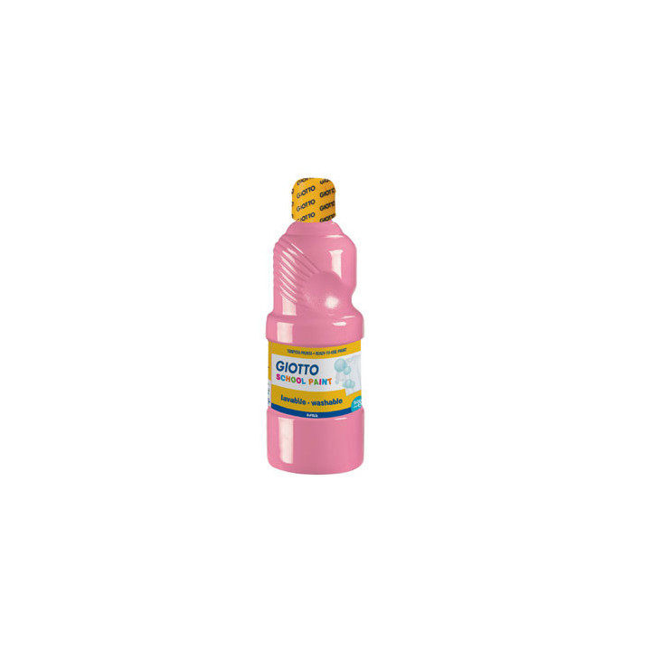 Giotto School Paint Tempera - 500ml - Lista para el Uso - Super Lavable - Botella Bio Pet - Color Rosa