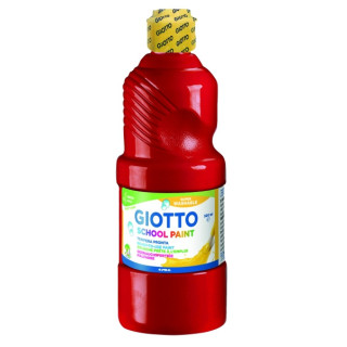 Giotto School Paint Tempera - 500ml - Lista para el Uso - Super Lavable - Botella Bio Pet - Color Rojo Bermellon