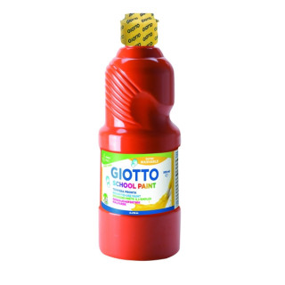Giotto School Paint Tempera - 500ml - Lista para el Uso - Super Lavable - Botella Bio Pet - Color Rojo Escarlata