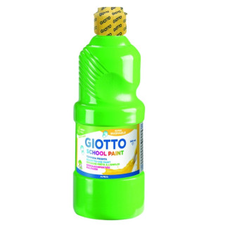 Giotto School Paint Tempera - 500ml - Lista para el Uso - Super Lavable - Botella Bio Pet - Color Verde Esmeralda