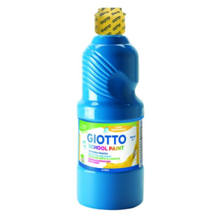Giotto School Paint Tempera - 500ml - Lista para el Uso - Super Lavable - Botella Bio Pet - Color Cyan
